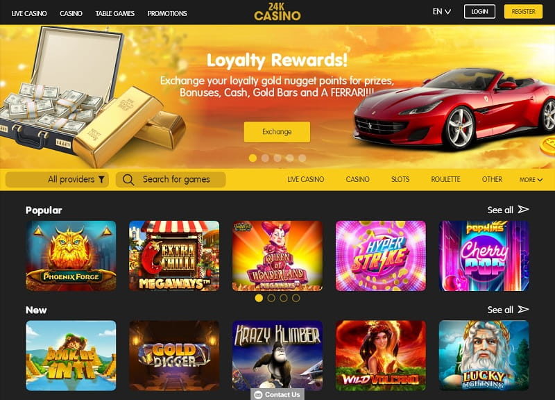 24k casino homepage and online slots screenshot España