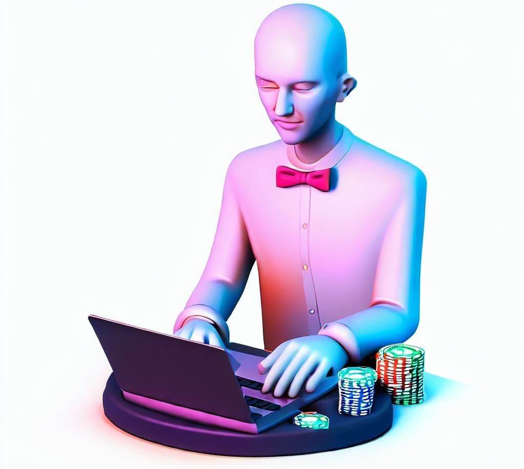 A person playing online casino on a laptop 1