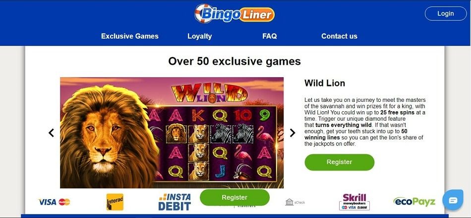Bingo Liner over 50 exclusive games España