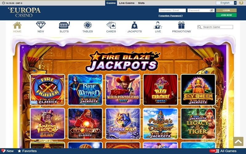 Europa casino jackpot games