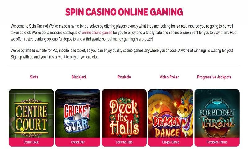 Featured Games at Spin Casino España
