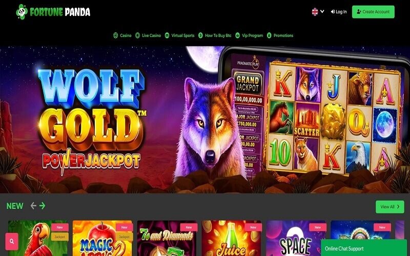 Fortune Panda casino website homepage