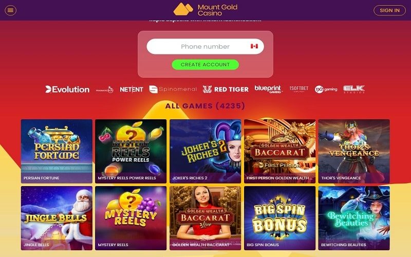 Games to play at MountGold Casino España