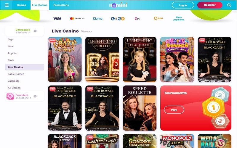 Live Casino at Nomini Casino España