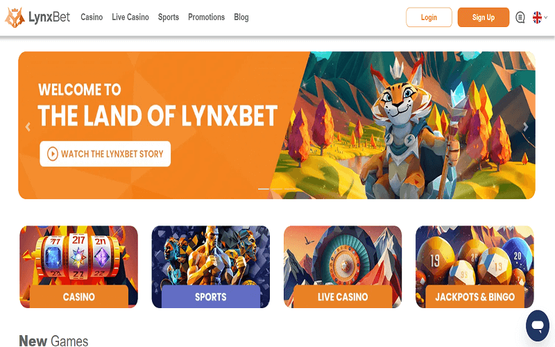 Lynxbet casino landing page CA
