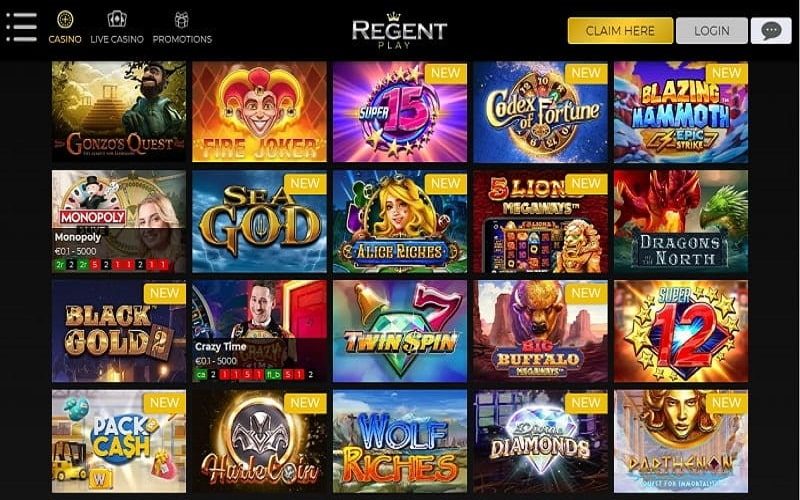 Regent Play casino featured online slot games España