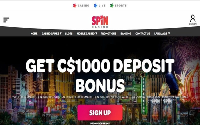 Spin Casino bonuses and promotions in España