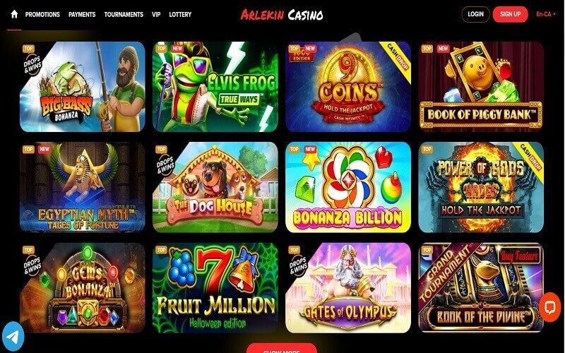 Top games to play at Arlekin Casino