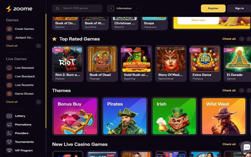 Top games to play at Zoome casino España