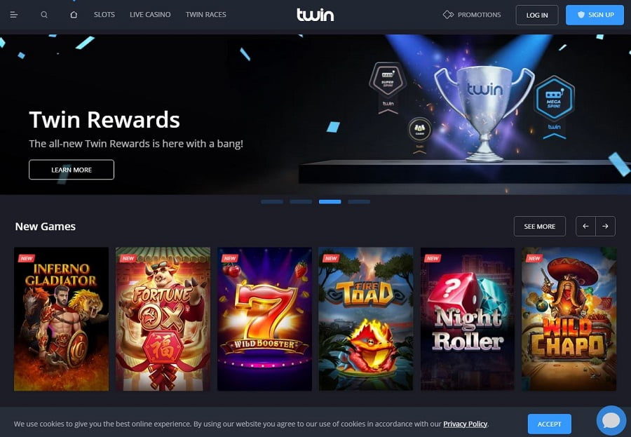 twin casino online review homepage CA