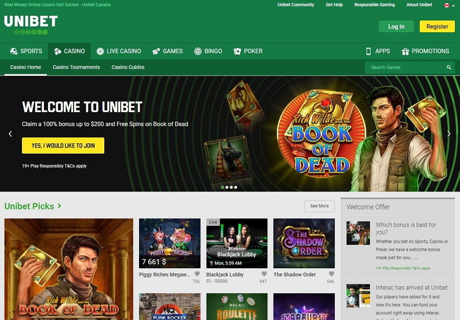 Unibet Casino Homepage España