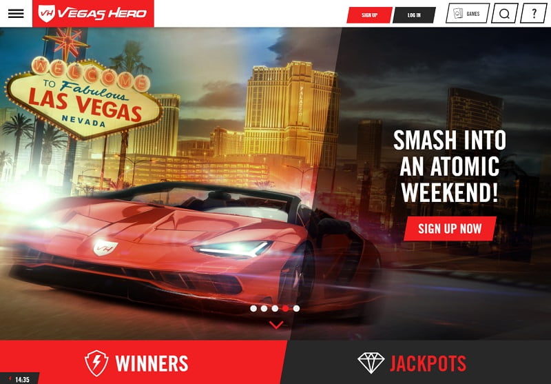 Vegas Hero casino online homepage España