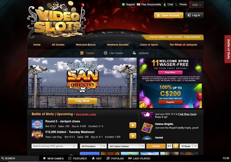 videoslots casino review España