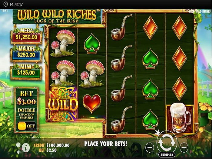 Wild wild riches luck of the irish slot reels view canada