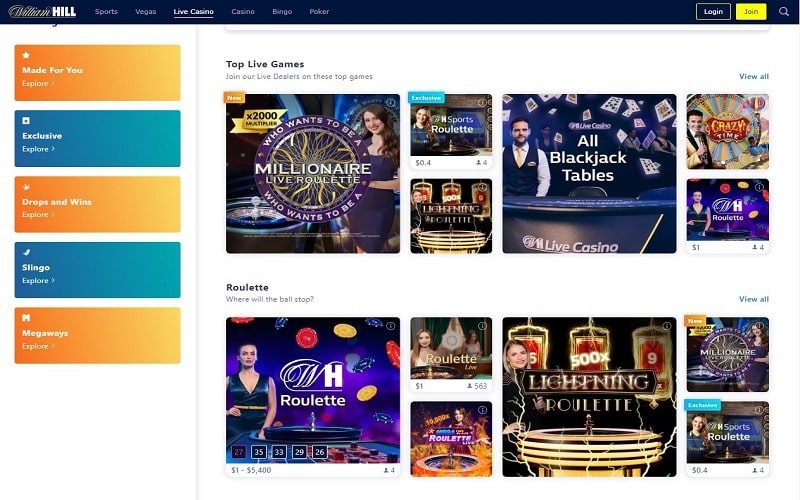 William Hill Casino new live casino page España