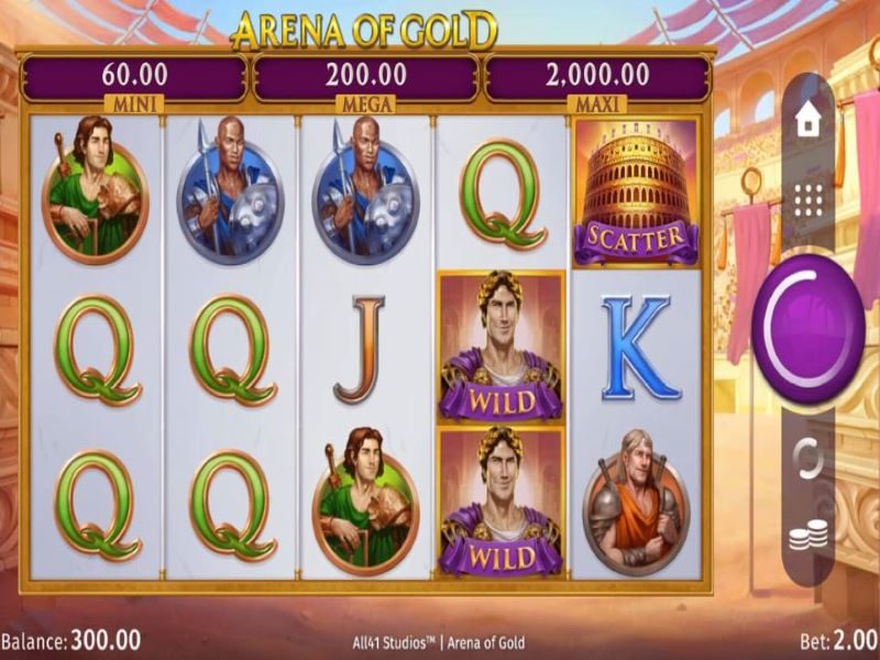 Arena of gold slot game by microgaming reels view