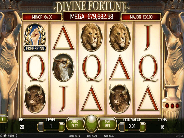 Divine fortune slot game reels view canada