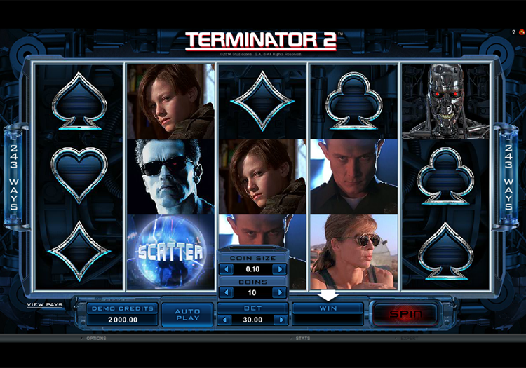 Terminator 2 slot game reels view ca