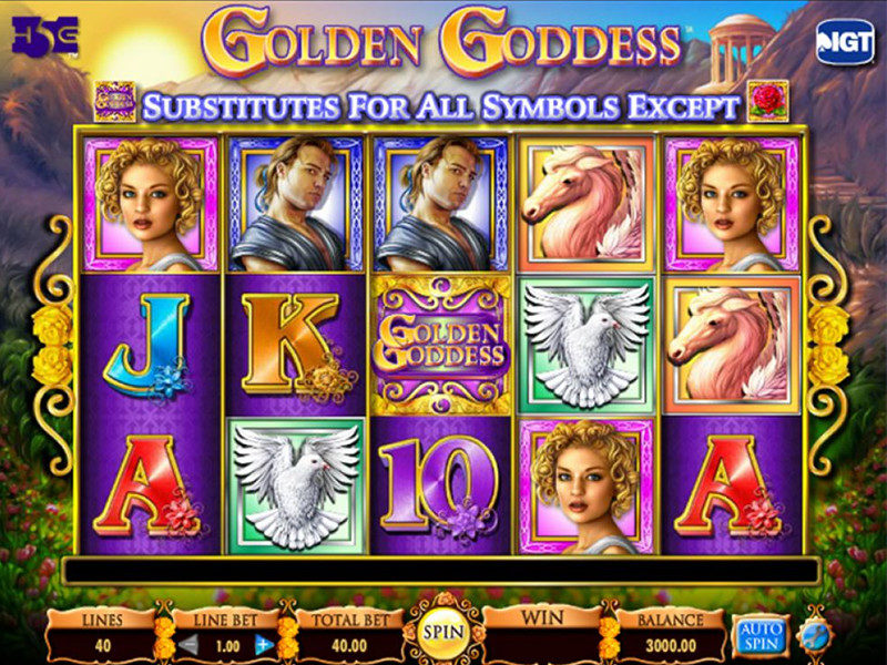 Golden goddess slot game reels view