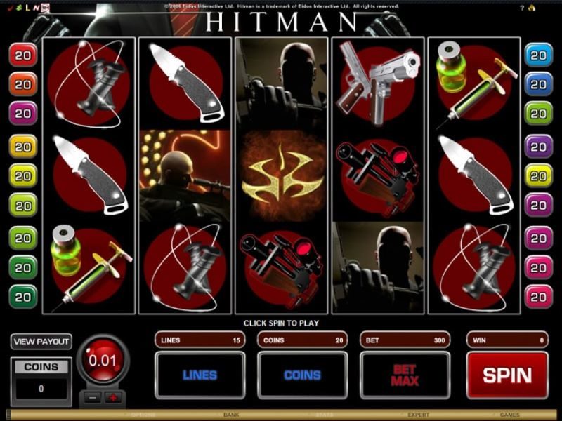 Hitman slot game reels view
