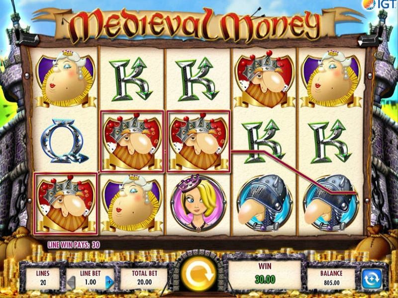 Medieval money slot game by igt reels view ca