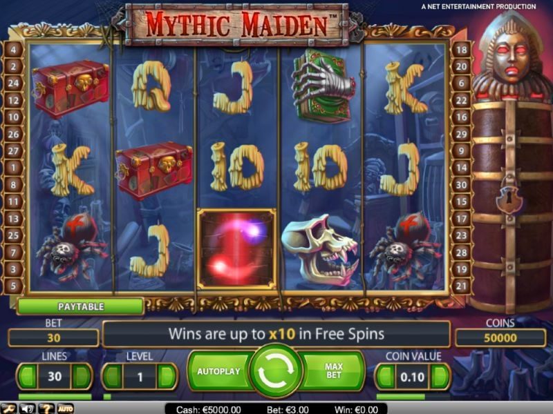 Mythic maiden slot review netent reels